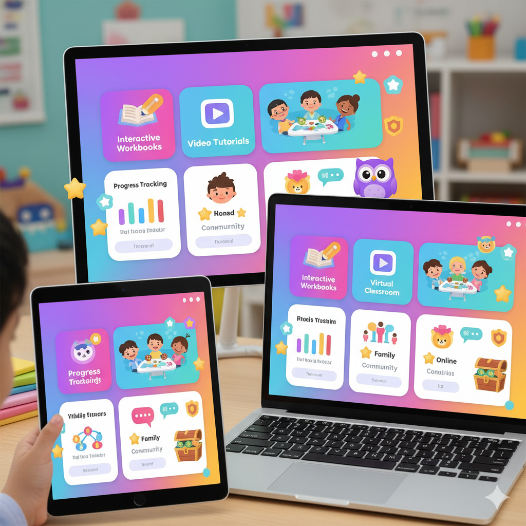 Plataforma digital educativa con módulos interactivos